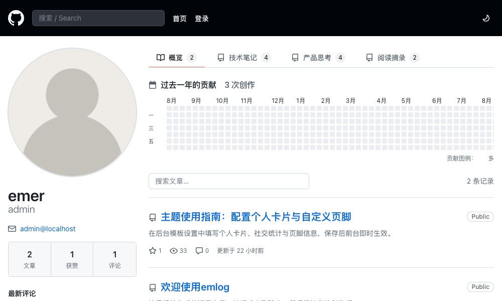 GitHub风格主题